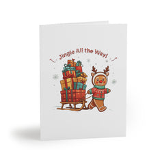 The gingerbread man's love for sleds  Greeting Cards (8, 16, and 24 pcs)  - StyleMZ