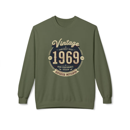 Vintage 1969 Unisex Midweight Softstyle Fleece Crewneck Sweatshirt - StyleMZ