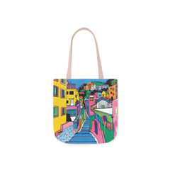 Korea -  The hillside village in Korea Canvas Tote Bag, 5-Color Straps  - StyleMZ