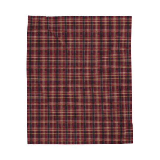 StyleMZ -  Red hues plaid Velveteen Plush Blanket  - StyleMZ