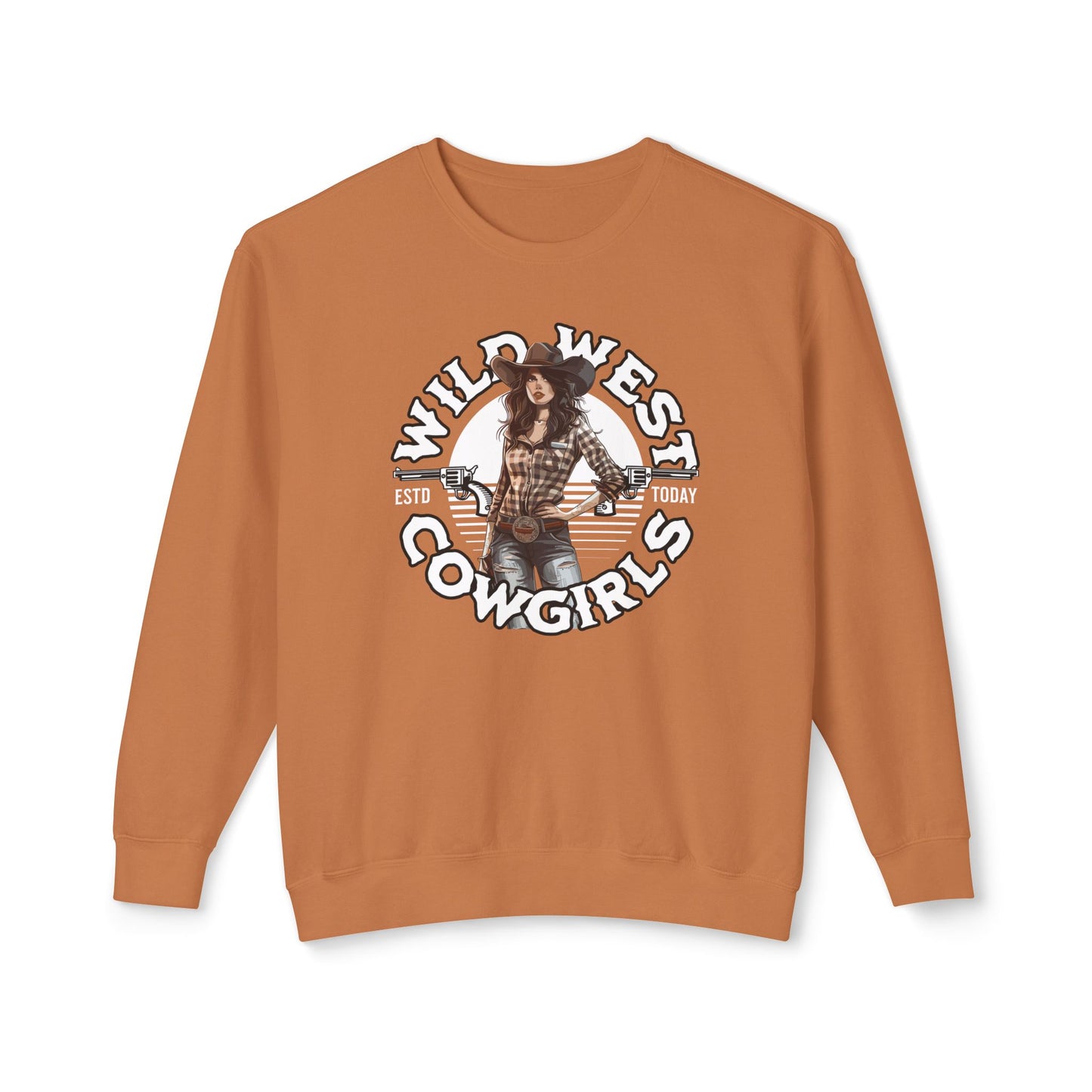 Wild West Cowgirls Unisex Lightweight Crewneck Sweatshirt  - StyleMZ