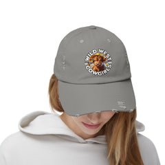 Korea -  Wild West Cow Girls Unisex Distressed Cap  - StyleMZ