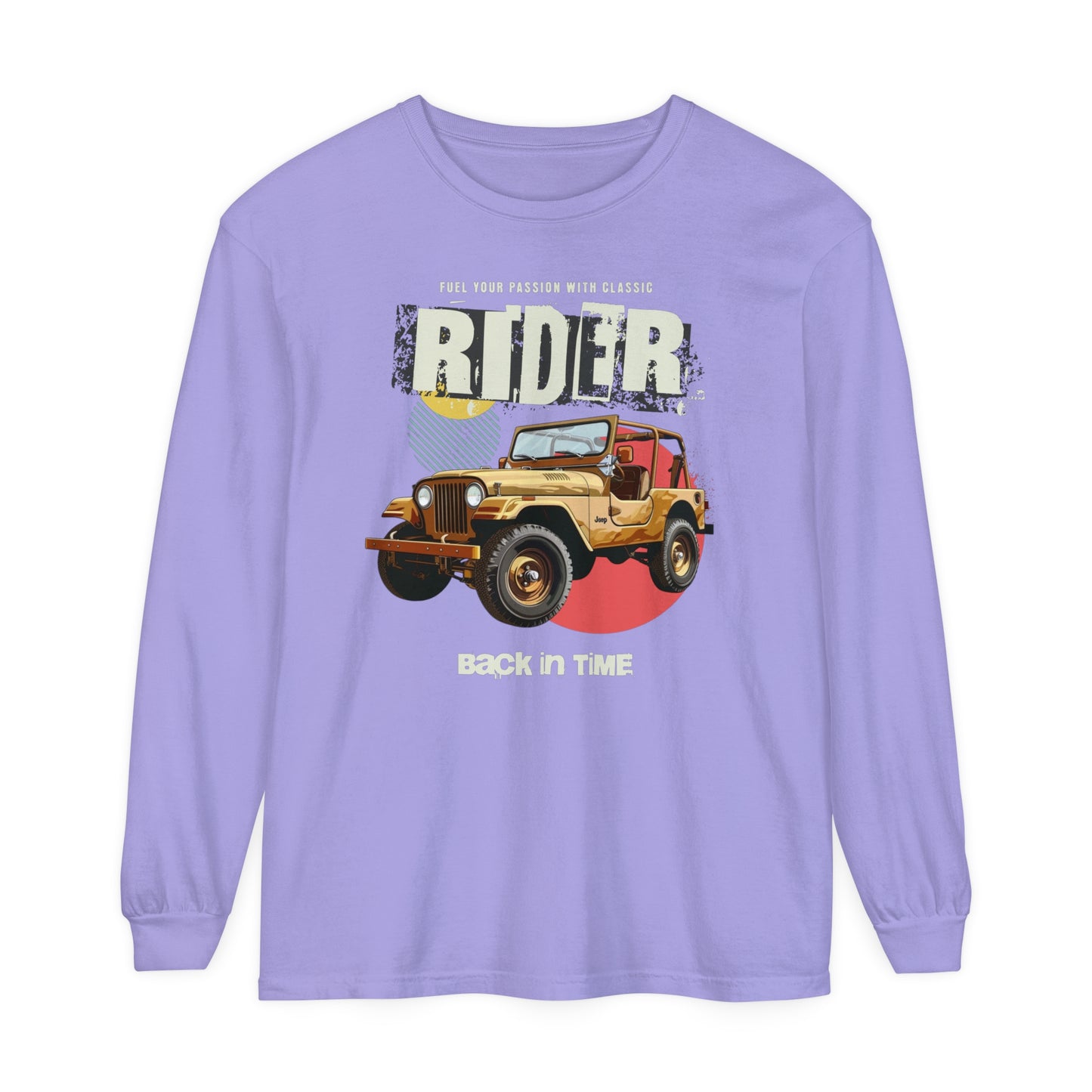 Korea -  Rider Back in Time Unisex Garment-dyed Long Sleeve T-Shirt  - StyleMZ