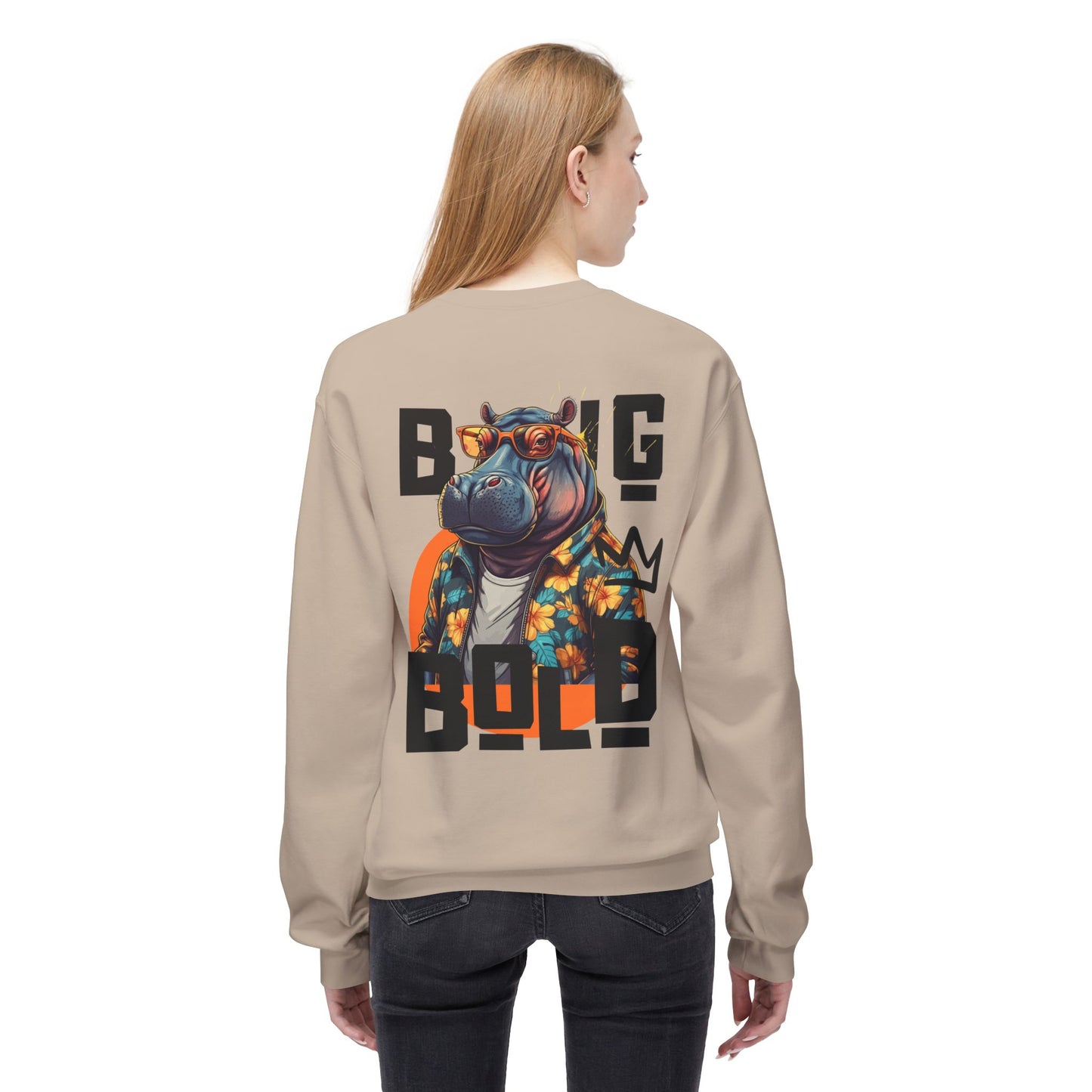 Big Bold Unisex Midweight Softstyle Fleece Crewneck Sweatshirt - StyleMZ