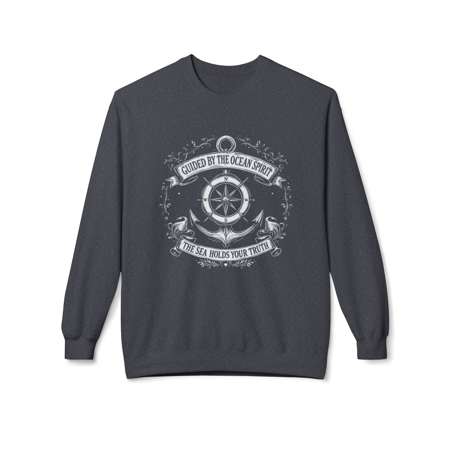 GUIDED BY THE OCEAN SPIRIT Unisex Midweight Softstyle Fleece Crewneck Sweatshirt - StyleMZ