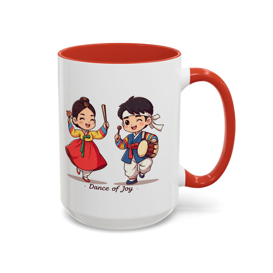 Taza de café con acento de danza de la alegría de Corea (11, 15 oz) - StyleMZ 