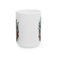 Taza de cerámica con diseño de gato y café de Corea (11 oz, 15 oz) - StyleMZ 