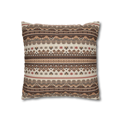 Warm Nordic Knit  Faux Suede Square Pillowcase - StyleMZ