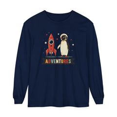 Korea -  Adventures Unisex Garment-dyed Long Sleeve T-Shirt  - StyleMZ