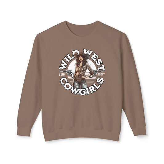 Wild West Cowgirls Unisex Lightweight Crewneck Sweatshirt  - StyleMZ