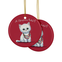 StyleMZ -  A Christmas hello Ceramic Ornaments, 2-Side Print, (1pc, 3pcs, 5pcs, 10pcs)  - StyleMZ