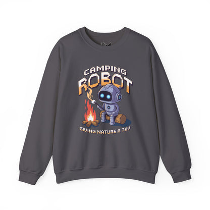 Camping robot Unisex Heavy Blend™ Crewneck Sweatshirt - StyleMZ