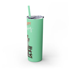 Korea -  Happy Birthday Skinny Tumbler with Straw, 20oz  - StyleMZ