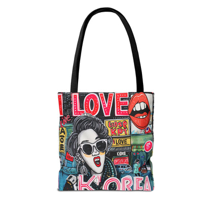 I love Korea Tote Bag (AOP) - StyleMZ