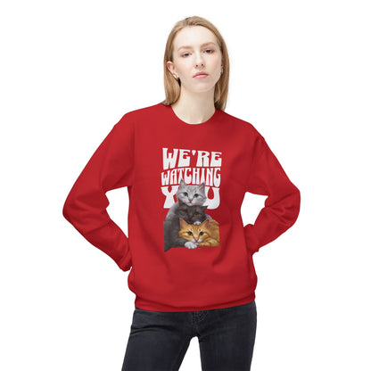 Korea -  We're watching you Unisex Midweight Softstyle Fleece Crewneck Sweatshirt  - StyleMZ