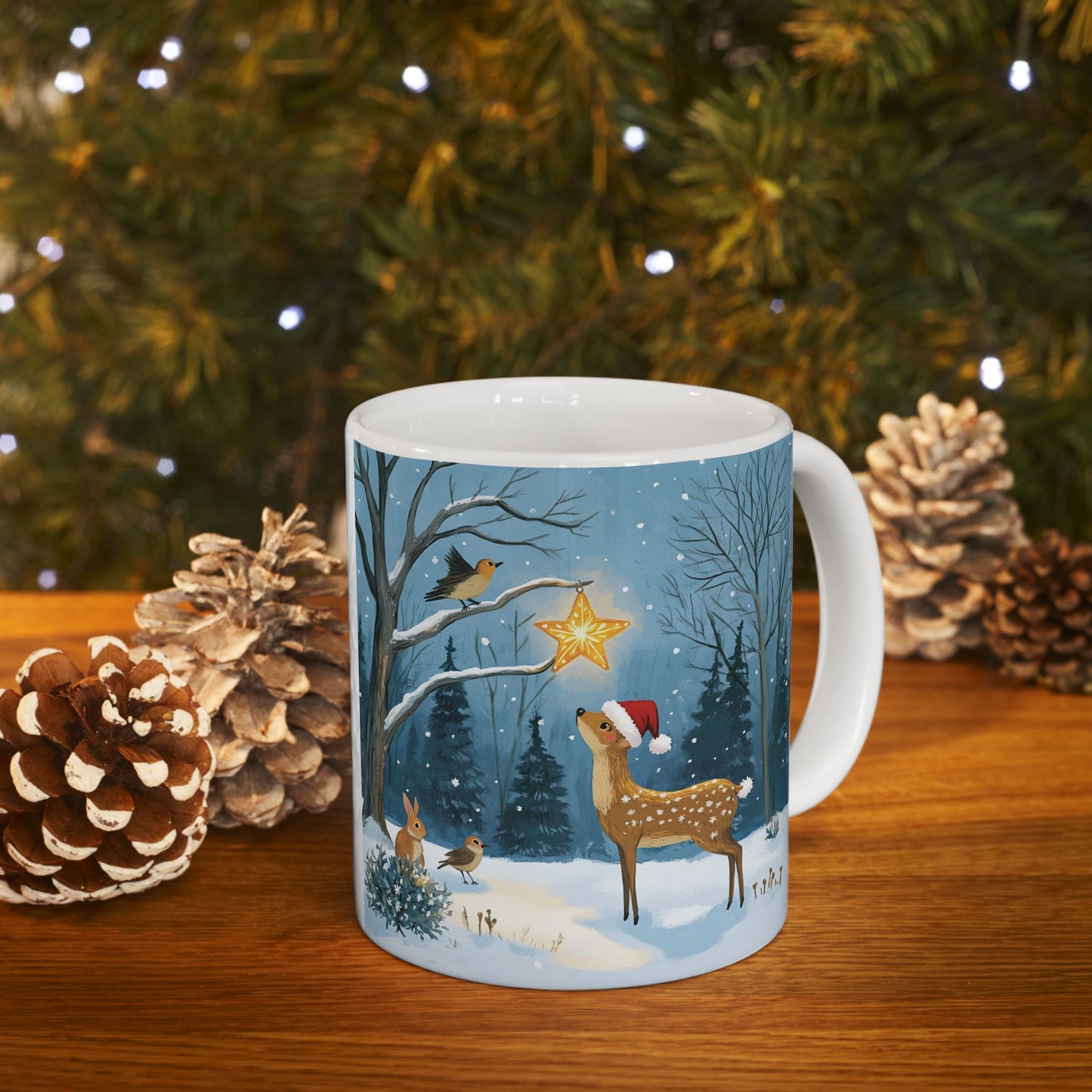 serene winter Ceramic Mug, (11oz, 15oz) - StyleMZ