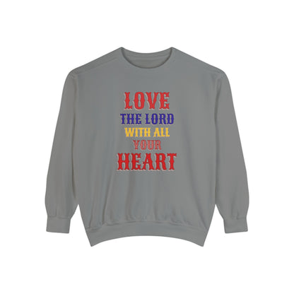 Korea -  Love your God Unisex Garment-Dyed Sweatshirt  - StyleMZ