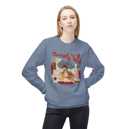 Korea -  Curiosity falls Unisex Midweight Softstyle Fleece Crewneck Sweatshirt  - StyleMZ