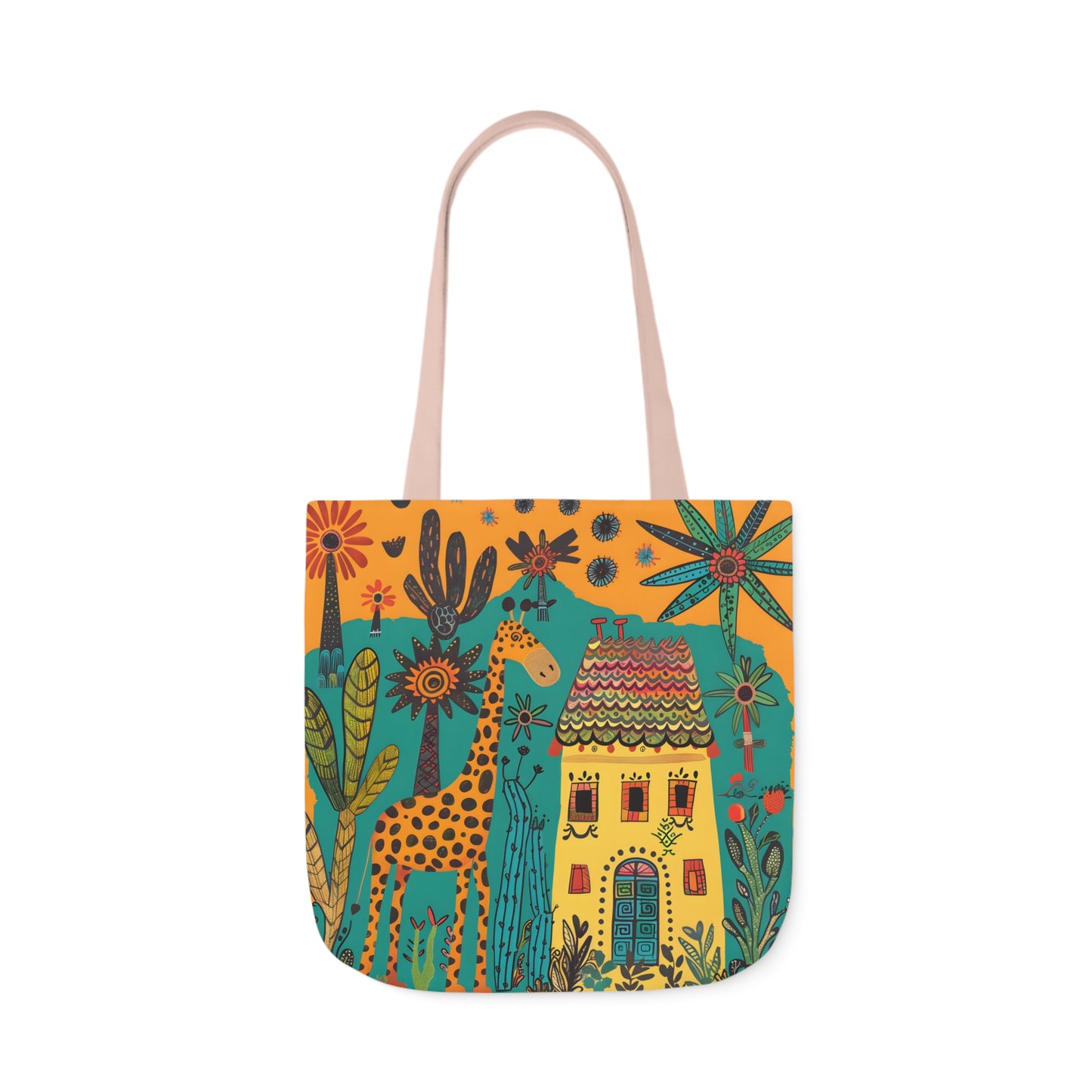 The giraffe that lives in my house Canvas Tote Bag, 5-Color Straps - StyleMZ