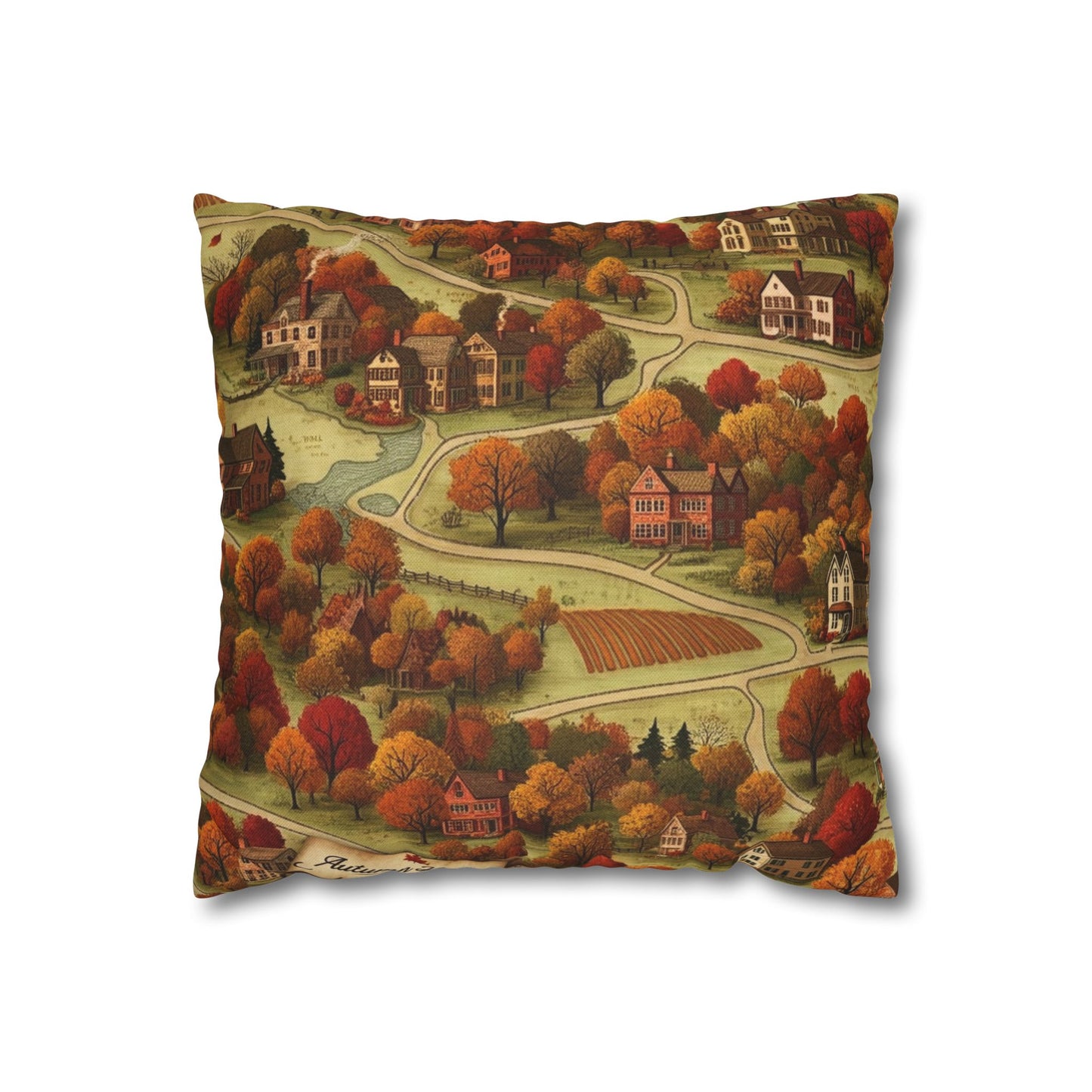 Map of Memories II Spun Polyester Square Pillowcase - StyleMZ