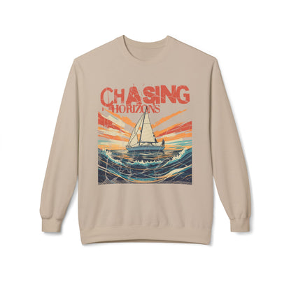 Chasing Horizons Unisex Midweight Softstyle Fleece Crewneck Sweatshirt  - StyleMZ