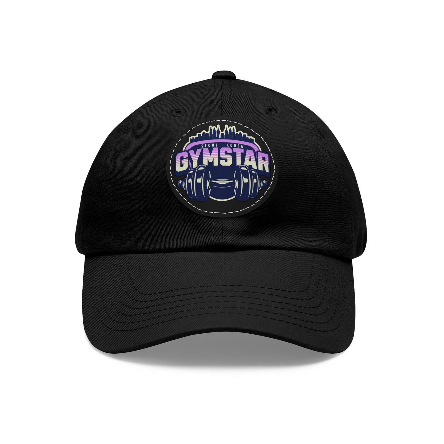 Korea -  GYMSTAR Hat with Leather Patch (Round)  - StyleMZ