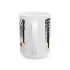 StyleMZ -  White and frosty Ceramic Mug, (11oz, 15oz)  - StyleMZ