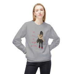 StyleMZ -  She Wears Her Strength Like Poetry Unisex Midweight Softstyle Fleece Crewneck Sweatshirt  - StyleMZ