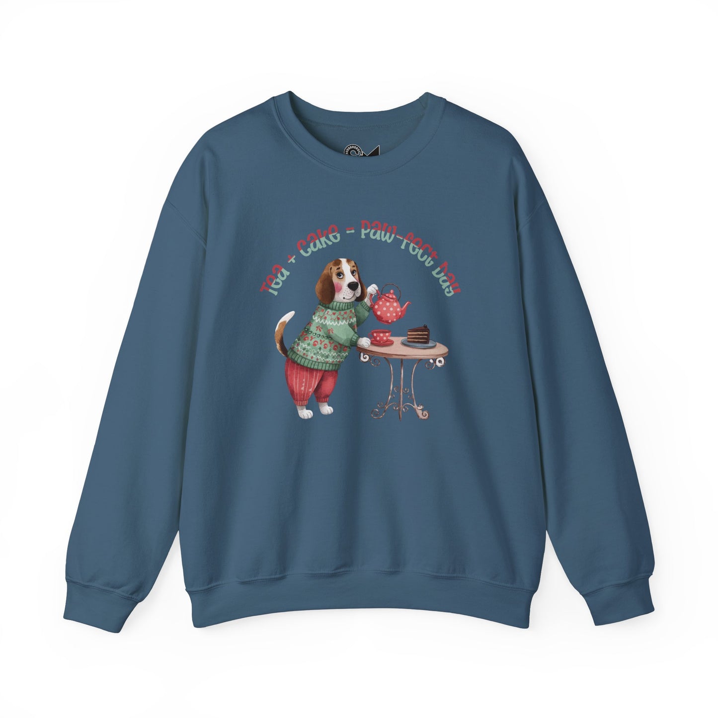 Tea + Cake = Paw-fect Day Unisex Heavy Blend™ Crewneck Sweatshirt - StyleMZ