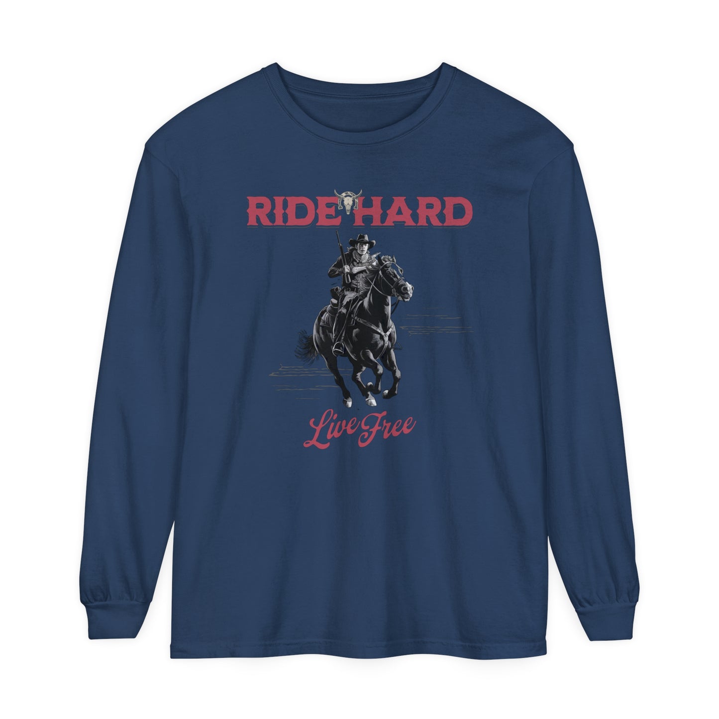 Ride hard Unisex Garment-dyed Long Sleeve T-Shirt - StyleMZ