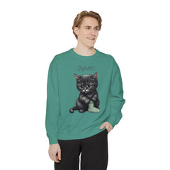 Korea -  Kittt's cozy moment Unisex Garment-Dyed Sweatshirt  - StyleMZ