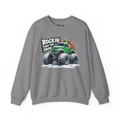 ROCKIN' THRU THE SNOW Unisex Heavy Blend™ Crewneck Sweatshirt - StyleMZ