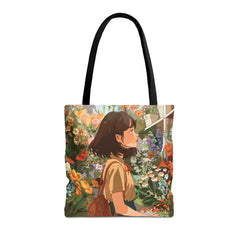 Korea -  Girl and Flower Shop Tote Bag (AOP)  - StyleMZ