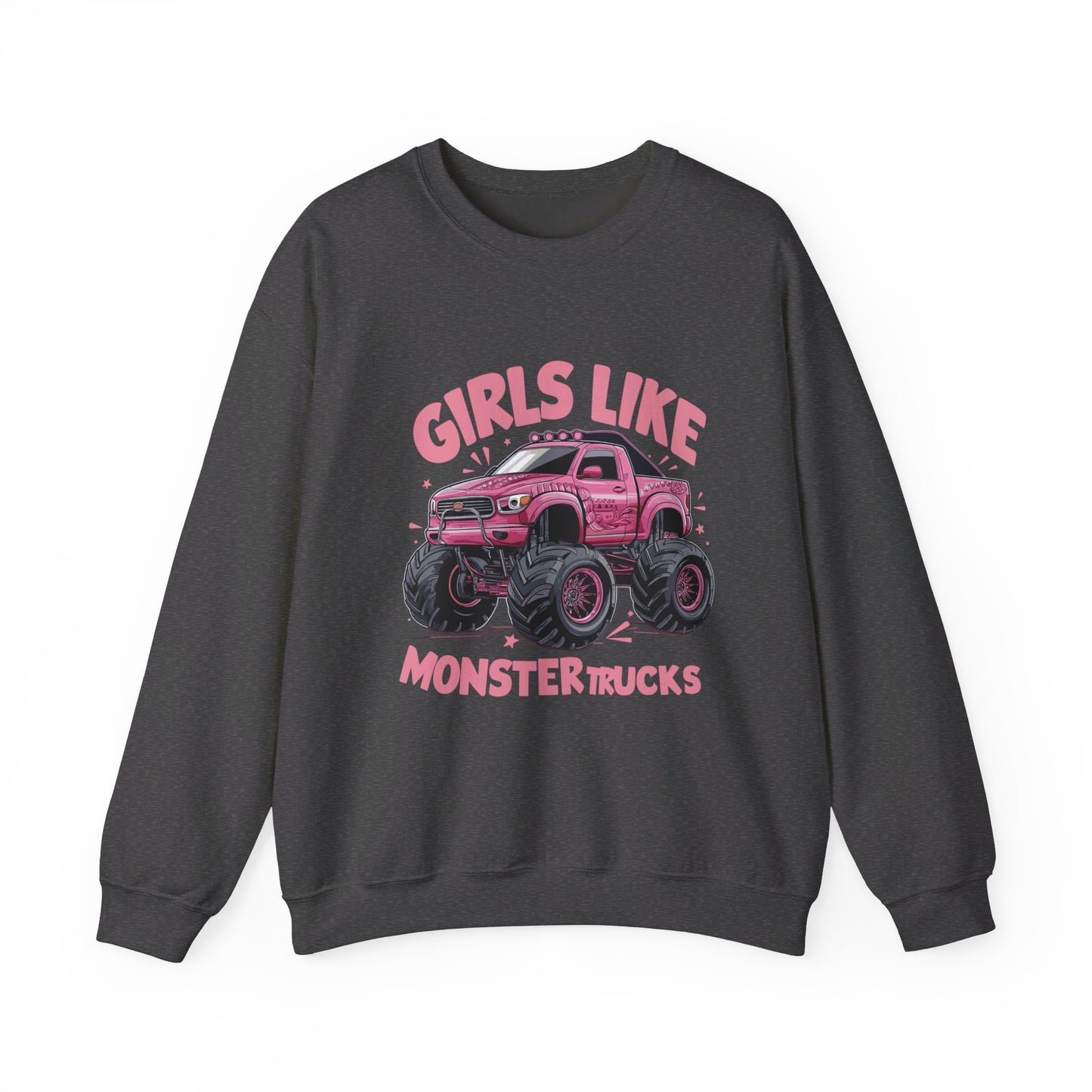 Korea - Girls like monster trucks Unisex Heavy Blend™ Crewneck Sweatshirt - StyleMZ - Stylemz