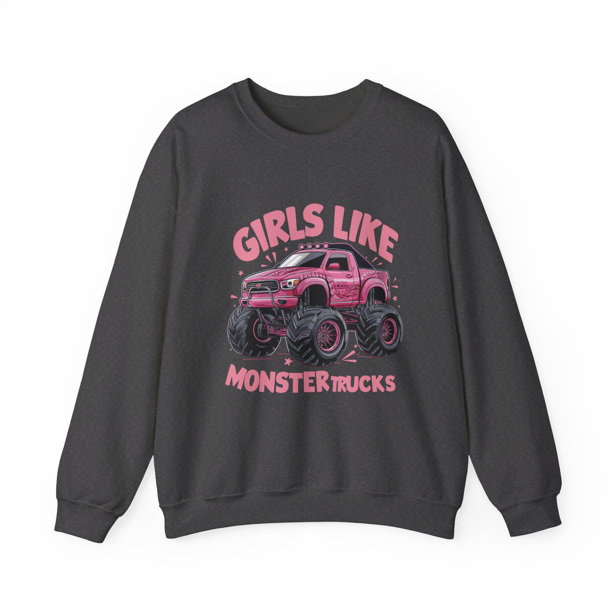 Korea -  Girls like monster trucks Unisex Heavy Blend™ Crewneck Sweatshirt  - StyleMZ