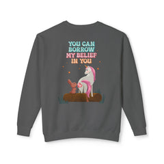 Korea -  You can have my belief in you Unisex Lightweight Crewneck Sweatshirt  - StyleMZ