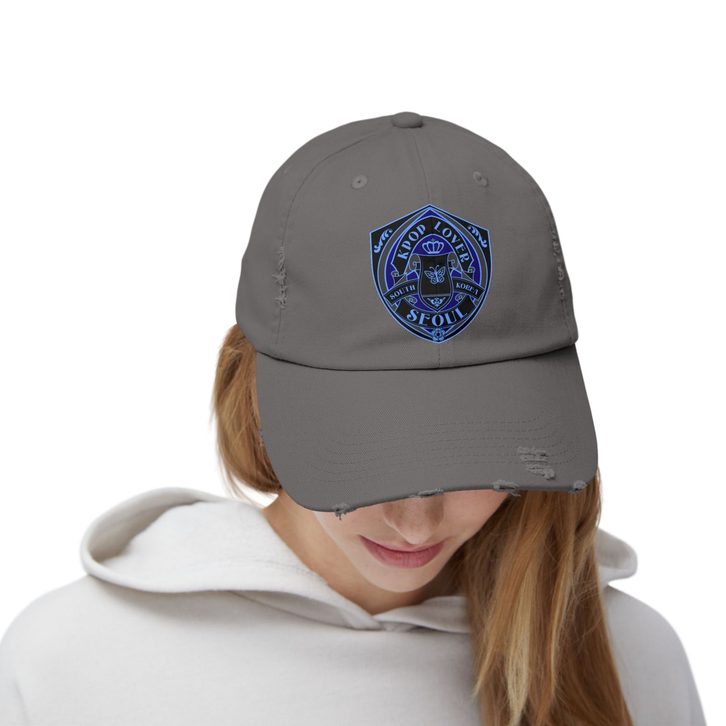 Korea -  K-POP LOVER Unisex Distressed Cap  - StyleMZ