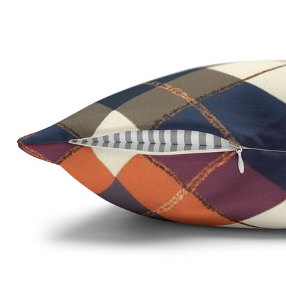 Warm Harvest Argyle Spun Polyester Square Pillowcase - StyleMZ