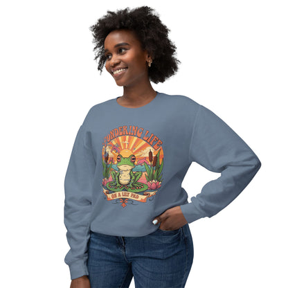 Pondering life Unisex Lightweight Crewneck Sweatshirt - StyleMZ