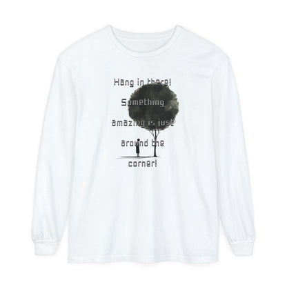 Korea -  Something amazing is just around the corner! Unisex Garment-dyed Long Sleeve T-Shirt  - StyleMZ