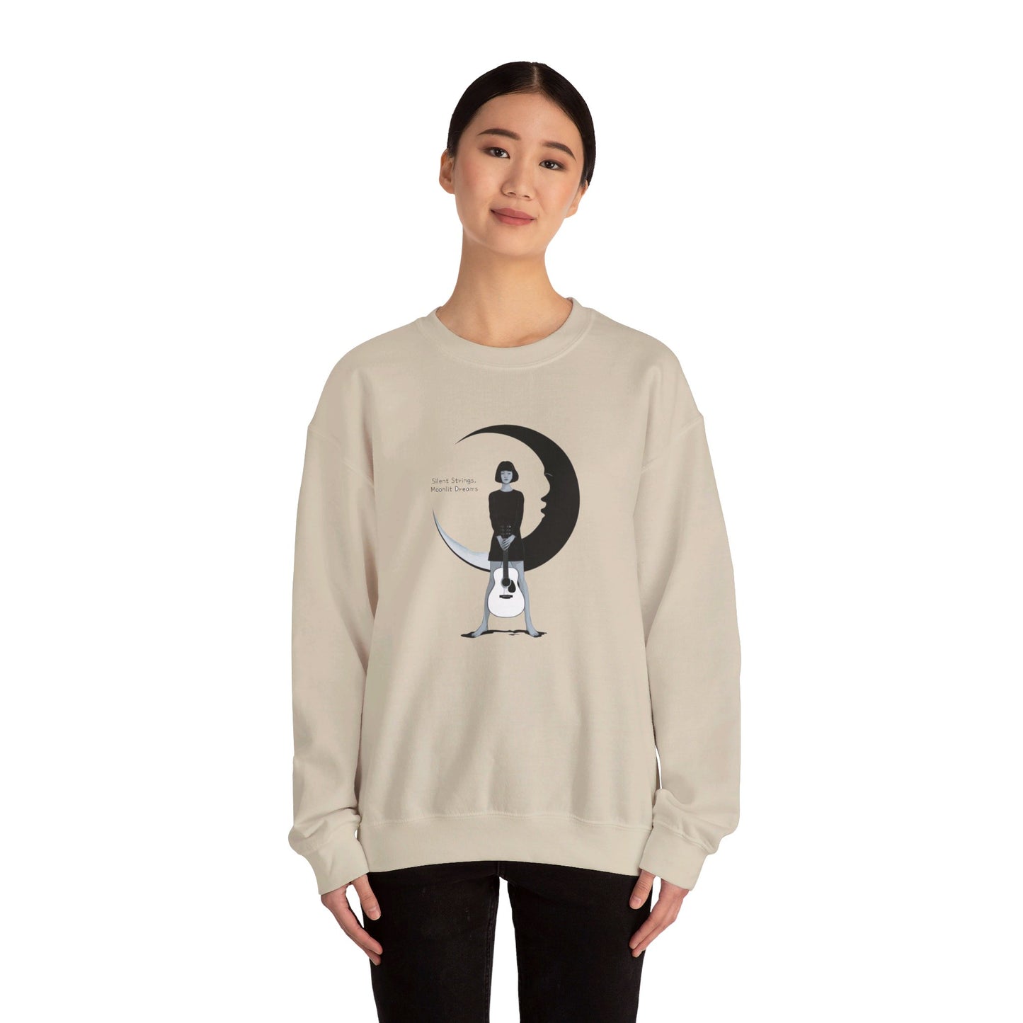 Korea -  Silent Strings, Moonlit Dreams Unisex Heavy Blend™ Crewneck Sweatshirt  - StyleMZ