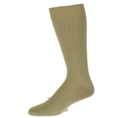 Classic Fine Ribbed Combed Cotton Crew Socks for Comfort