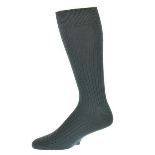 Classic Fine Ribbed Combed Cotton Crew Socks for Comfort