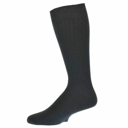 Classic Fine Ribbed Combed Cotton Crew Socks for Comfort