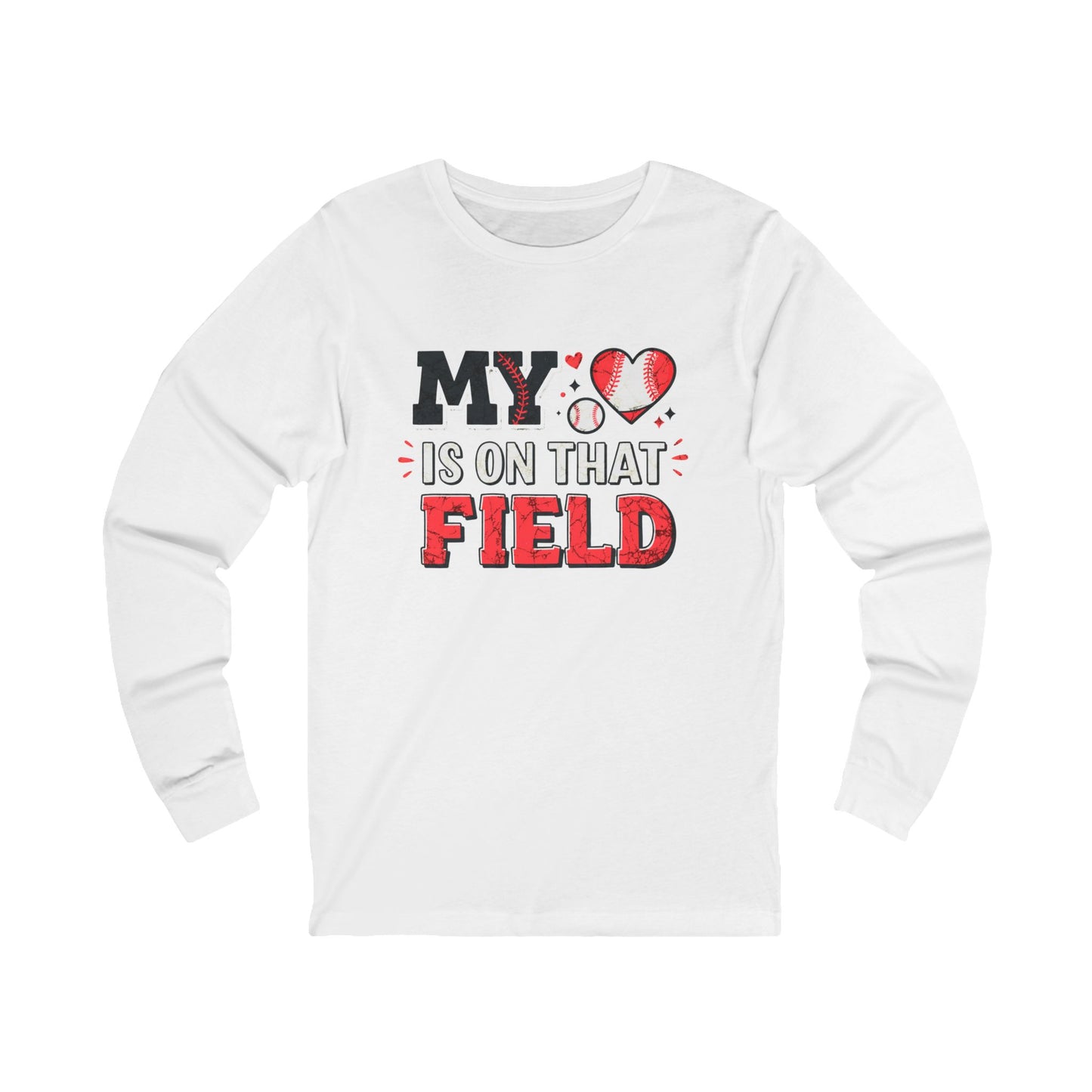 Sporty Unisex Long Sleeve Tee - 'My Heart is on That Field'