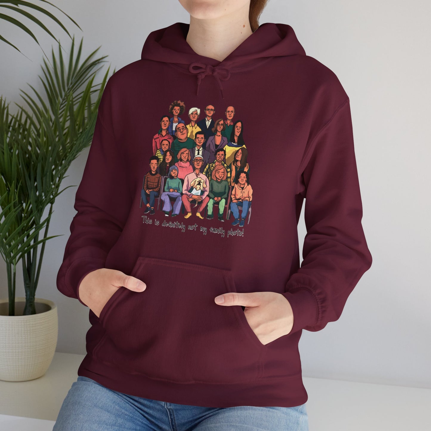 Definitely not my family photo Unisex Heavy Blend™ Hooded Sweatshirt - StyleMZ