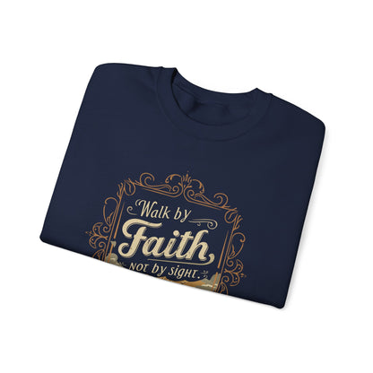 Walk by Faith Unisex Heavy Blend™ Crewneck Sweatshirt - Stylemz