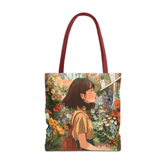 Corea - Bolso de mano con diseño de niña y floristería (AOP) - StyleMZ 