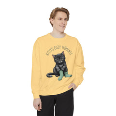 Korea -  Kittt's cozy moment Unisex Garment-Dyed Sweatshirt  - StyleMZ