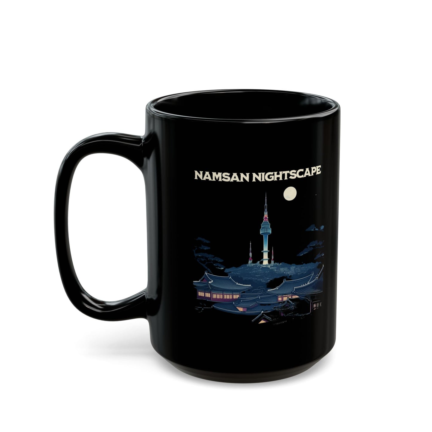 Namsan Nightscape Black Mug (11oz, 15oz) - StyleMZ